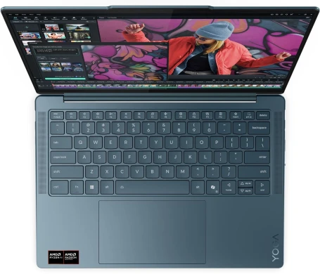 Ноутбук Lenovo Yoga Slim7 14AKP10 Ryzen AI 5 340 16Gb SSD1Tb AMD Radeon 840M 14" OLED 2.8K (2880x1800) Windows 11 Home turquoise WiFi BT Cam (83JY0009RK)