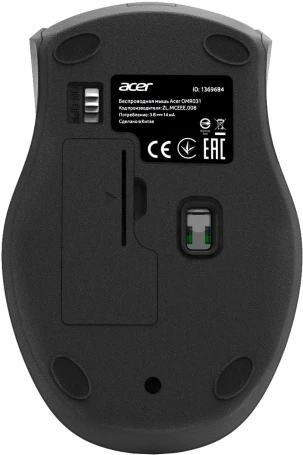 Acer OMR031, беспроводная, 1600dpi, черный/синий