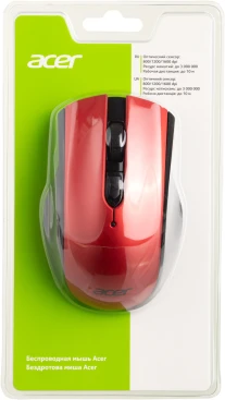 Acer OMR032, беспроводная, 1600dpi, черный/красный