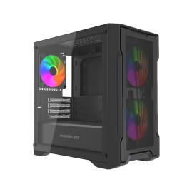 Powercase Mistral Micro X3B ARGB, mATX, 3x120mm ARGB, Black, CMMXB-A3