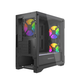 Powercase Mistral Micro X3B ARGB, mATX, 3x120mm ARGB, Black, CMMXB-A3