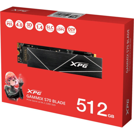 ADATA XPG Gammix S70 Blade 512GB M.2 2280 PCIe Gen4x4 AGAMMIXS70B-512G-CS