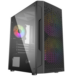 Powercase Mistral Micro Z3B Mesh LED, mATX, 3x120mm, Black, CMIMZB-L3