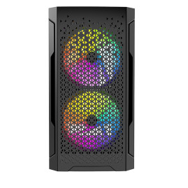 Powercase Mistral Micro Z3B Mesh LED, mATX, 3x120mm, Black, CMIMZB-L3