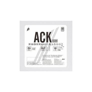 1STPLAYER ACK STANDARD 650W, ATX 2.4, 80 PLUS Standard, White, HA-650AC1-WH