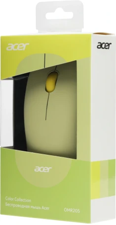 Acer OMR205, беспроводная, 1200dpi, зеленый/желтый
