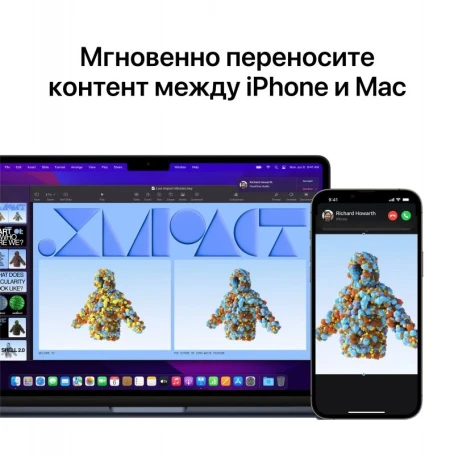 Ноутбук Apple MacBook Air A2681 M2 8 core 16Gb SSD256Gb/8 core GPU 13.6" IPS (2560x1664) macOS midnight WiFi BT Cam (MC7X4HN/A)