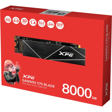 ADATA XPG Blade S70 8TB M.2 2280 PCIe Gen4x4 7300/6300 AGAMMIXS70B-8000G-CS