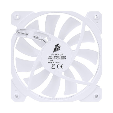 Вентилятор 1STPLAYER F1 White / 120mm FRGB 3pin 12V 1100rpm 38.98cfm 21.97dBA / F1-WH-3P / BULK
