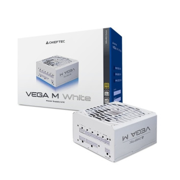 Chieftec Vega M White, PPG-1000-CW, ATX 3.1, 1000W, 80 PLUS Gold, PCIe 5.1, White, PPG-1000-CW