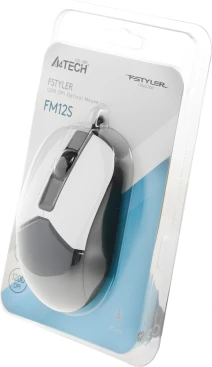 A4Tech Fstyler FM12S Panda, проводная, 1200dpi, белый/черный