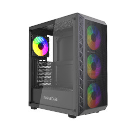 Powercase Mistral S4B, ATX, 4x120mm FRGB, Black, CMSB-L4