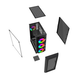 Powercase Mistral S4B, ATX, 4x120mm FRGB, Black, CMSB-L4
