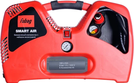 Компрессор поршневой Fubag Smart Air безмасляный 180л/мин 2л 1100Вт красный/черный