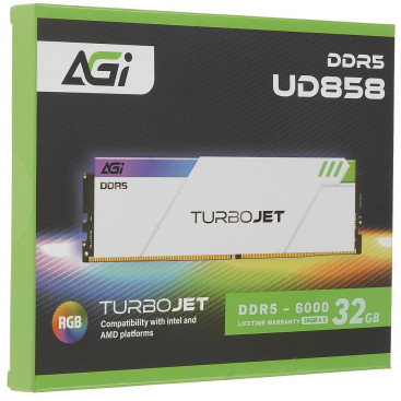 AGI Turbojet RGB White 32GB (2x16GB) DDR5 6000MHz AGI6APD16UD858-DC