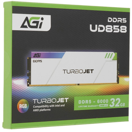 AGI Turbojet RGB White 32GB (2x16GB) DDR5 6000MHz AGI6APD16UD858-DC