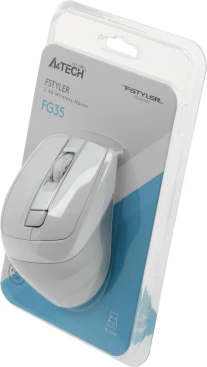 A4Tech Fstyler FG35, беспроводная, 2000dpi, серебристый/белый