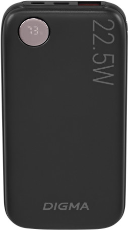 Мобильный аккумулятор Digma DGPF10B 10000mAh QC3.0/PD3.0 22.5W 3A USB-A/USB-C черный (DGPF10B22PBK)