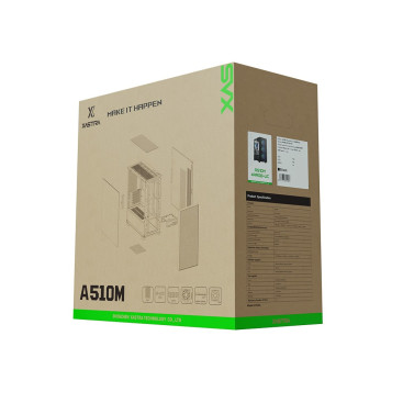 XASTRA A510M 4ARGB-UC, mATX, 4x120mm ARGB, Black, A510M-4FC12A-UC