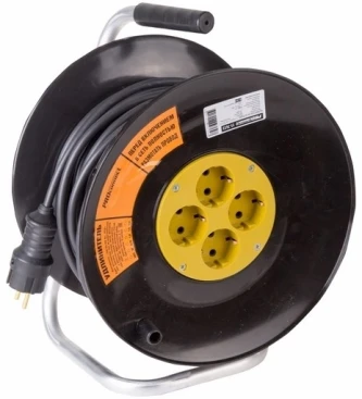 Удлинитель силовой PROconnect PROFESSIONAL (11-7615) 3x2.5кв.мм 4розет. 50м ПВС 16A катушка черный
