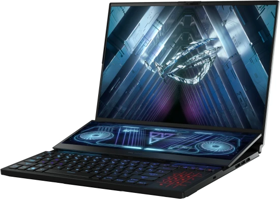 Ноутбук Asus ROG Zephyrus Duo 16 GX650PY-NM083W Ryzen 9 7945HX 32Gb SSD2Tb NVIDIA GeForce RTX4090 16Gb 16" IPS WQXGA (2560x1600) Windows 11 Home black WiFi BT Cam (90NR0BI1-M004V0)