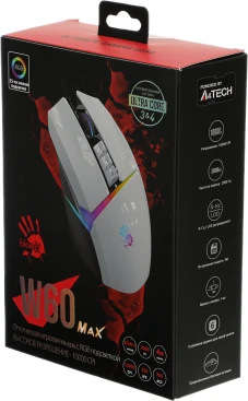 A4Tech Bloody W60 Max, проводная, 10000dpi, белый
