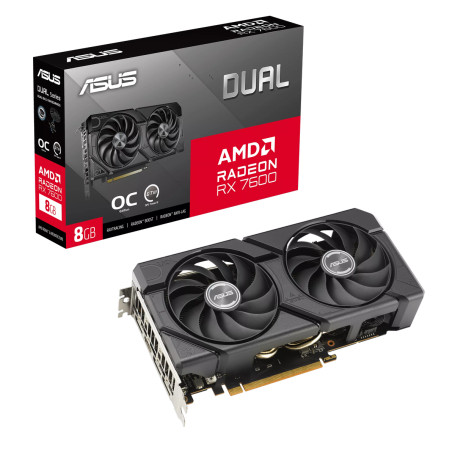 ASUS AMD Radeon RX 7600 8GB GDDR6 128bit 3xDP HDMI 2FAN (DUAL-RX 7600-O8G-EVO)
