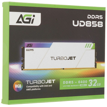 AGI Turbojet RGB White 32GB (2x16GB) DDR5 6400MHz AGI6IPD16UD858-DC