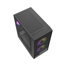 Powercase Mistral SM02 ARGB, mATX, 3x120mm ARGB, Black, CMMSM02B-A3