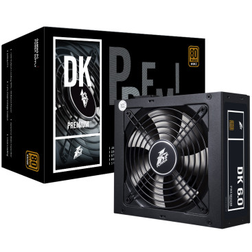 1STPLAYER DK PREMIUM 600W, ATX 2.4, 80 PLUS Bronze, Black, PS-600AX
