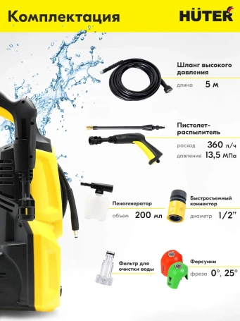 Минимойка Huter M135-HP 1650Вт (70/8/13)