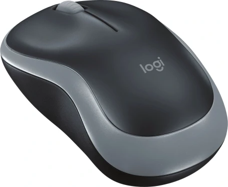 Logitech M185, беспроводная, 1000dpi, черный/серый