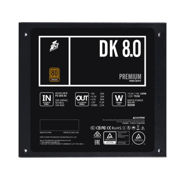 1STPLAYER DK PREMIUM 800W, ATX 2.4, 80 PLUS Bronze, Black, PS-800AX