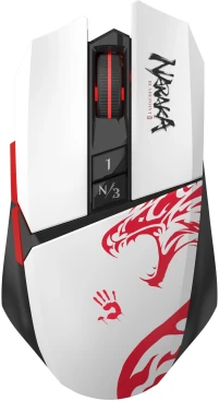 A4Tech Bloody R36 Ultra, беспроводная, 12000dpi, белый/черный/красный