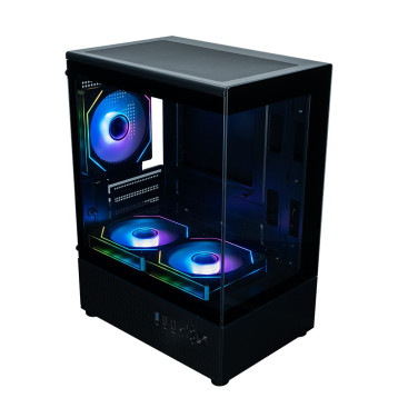 XASTRA Q300M 3ARGB-C6, mATX, Aquarium, 3x120mm ARGB, Black, Q300M-3FM12A-C6