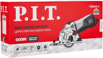 Циркулярная пила (дисковая) P.I.T. PMS89-C 600Вт (ручная) D диска.:89мм