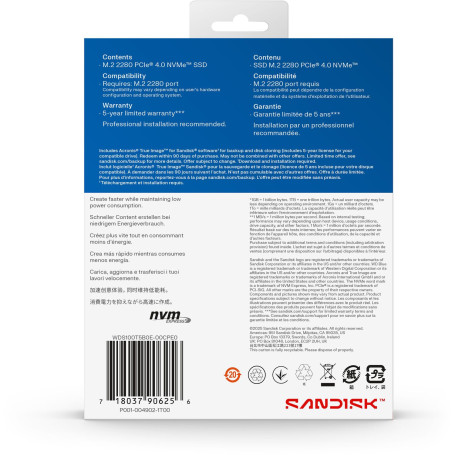 WD Blue 1TB M.2 2280 SATA 6Gb/s WDS100T5B0E