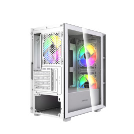Powercase Mistral SM05 ARGB, mATX, 3x120mm ARGB, White, CMMSM05W-A3