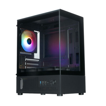 XASTRA Q300M 3FRGB, mATX, Aquarium, 3x120mm FRGB, Black, Q300M-3FC12F