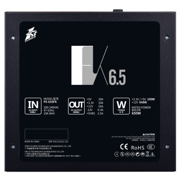 1STPLAYER FK 650W, ATX 2.4, Black, PS-650FK