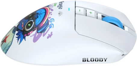 A4Tech Bloody R73 Pro, беспроводная, 26000dpi, белый/рисунок