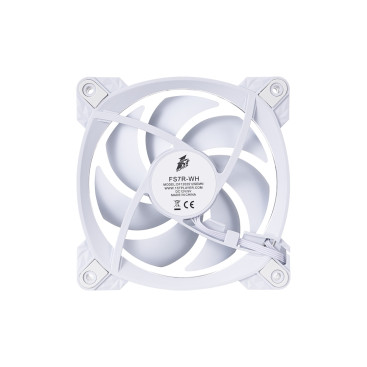Вентилятор 1STPLAYER FS7R White / 120mm Reverse ARGB 3pin 5V PWM 4pin 12V 600-800rpm 47.65cfm 32.2dBA / FS7R-WH / BULK