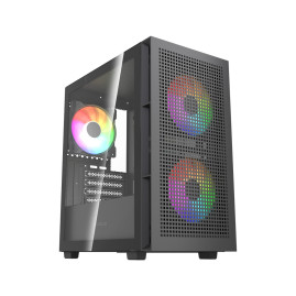 Powercase Mistral SM05 ARGB, mATX, 3x120mm ARGB, Black, CMMSM05B-A3
