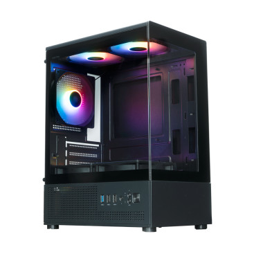 XASTRA Q300M 5ARGB-C6, mATX, Aquarium, 5x120mm ARGB, Black, Q300M-5FC12A-C6