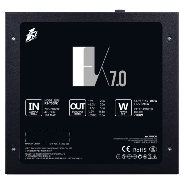 1STPLAYER FK 700W, ATX 2.4, Black, PS-700FK