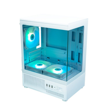 XASTRA Q300M 5ARGB-C6, mATX, Aquarium, 5x120mm ARGB, White, Q300M-5FC12A-C6-WH
