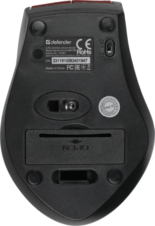 Defender Accura MM-365, беспроводная, 1600dpi, красный
