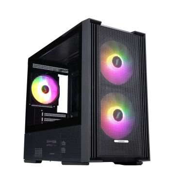 1STPLAYER AU6 ARGB, mATX, 3x120mm ARGB, Black, AU6-BK-2FA7-14-2FA7R-1FA7