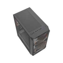 Powercase Mistral SM06 ARGB, mATX, 3x120mm ARGB, Black, CMMSM06B-A3