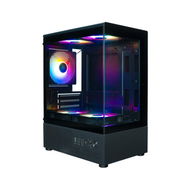 XASTRA Q300M 5FRGB, mATX, Aquarium, 5x120mm FRGB, Black, Q300M-5FC12F